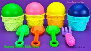 Play Doh Ice Cream Cups Barbie Surprise Eggs Splashlings Surprise Toys [upl. by Annert]