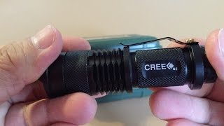 Unboxing Autoark AF006 Mini Cree Q5 LED Torch Flashlight [upl. by Annaik]