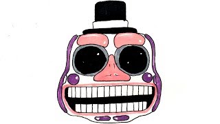 How to Draw Music Man Animatronic Head FNaF 6 Freddy Fazbears Pizzeria Simulator [upl. by Kaia]