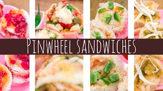 4 प्रकार के पिनव्हील सैंडविच  Pinwheel sandwiches recipe  Foodphilia [upl. by Pytlik674]