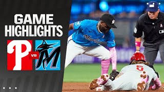 Phillies vs Marlins Game Highlights 51224  MLB Highlights [upl. by Otxilac911]