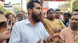 Goan Reporter News MLA Viresh Borkar speaking at Margao Protest for Arrest of Subhash Velingkar [upl. by Krisha]