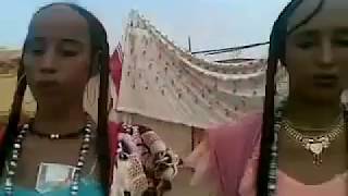 Chadian women with long hair dancing and singing during ceremony [upl. by Iinde]