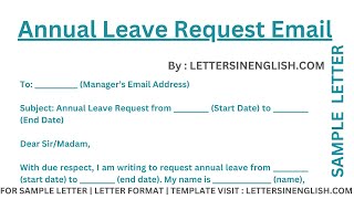 Annual Leave Request Email  How to Request Annual Leave via Email [upl. by Nytsirhc]