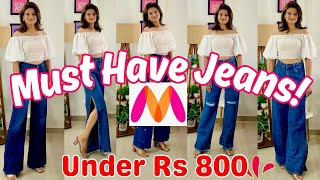 High Waist Jeans Haul l Myntra Jeans Haul l Trendy Jeans Haul l Myntra Haul jeans myntra denim [upl. by Ahsinat]