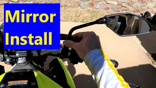 How to Install Mirrors  Yamaha MT03 [upl. by Haimrej]