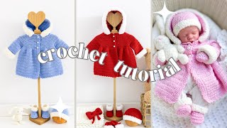 💖 EASY Crochet Baby Coat with Hood with a COSY Fur Trim 🥰 [upl. by Harman]