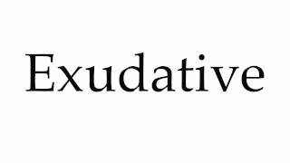 How to Pronounce Exudative [upl. by Tollmann951]