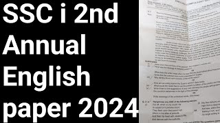 ssc 1 english paper 2nd annual  2nd annual english paper class 9 class 9 english paper 2nd annual [upl. by Rafaelita]