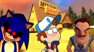 SONICEXE Y HELLO NEIGHBOR DESCUBREN TODOS LOS MISTERIOS Y SECRETOS DE GRAVITY FALLS [upl. by Eiramlehcar231]