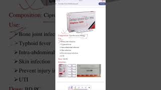 Ciplox 500 tablet ciprofloxacin medicine antibiotics [upl. by Ettennad440]