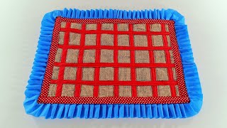 Beautiful Doormat Making with Old Jute Bags Waste Clothes Doormat Making doormat doormate [upl. by Nnor]