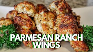 Parmesan Ranch Chicken Wings In The Oven  Easy Chicken Wings Recipe [upl. by Garrik]