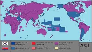 The Recognition of North vs South Korea Every Year [upl. by Sherm433]