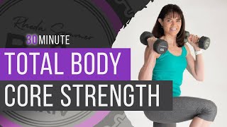 30 Minute Total Body Strength  Core Focus Dumbbell Workout for Women [upl. by Etoile94]