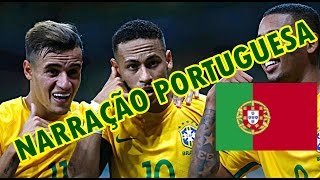 BRASIL 3 X 0 ARGENTINA NARRAÇÃO PORTUGUESA [upl. by Lleval]