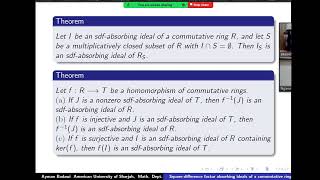 March 24 2024 Online talk during the Southern Regional Algebra Conference 2024 Houston TX USA [upl. by Kahaleel478]