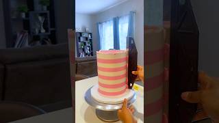 quotLEARN THE SIMPLE WAY TO MAKE A STRIPED CAKEquotcakeshorts stripecake cakemaking [upl. by Skipton]