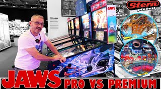 🦈 Stern Pinballs JAWS  Pro vs Premium Pinball Machines  First Impressions amp Gameplay Comparison [upl. by Hammock]