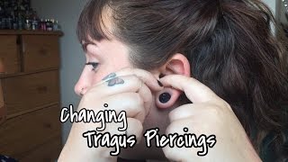 Changing Piercings Tragus [upl. by Elbring]