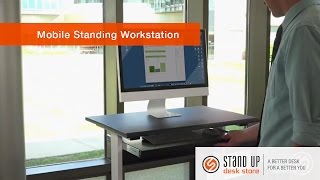 Mobile Standing Computer Workstation  Stand Up Desk Store [upl. by Orpah]