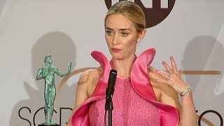 SAG Awards 2019 Emily Blunt Backstage Full Interview [upl. by Shani]