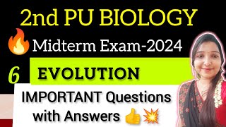 EVOLUTION 2 PUC Biology IMPORTANT QUESTIONS amp ANSWERS 2PU EXAM 2024biostudymadeeasy​ [upl. by Gillmore813]