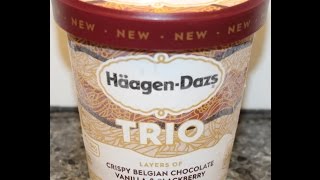 HäagenDazs Trio Crispy Belgian Chocolate Vanilla amp Blackberry Ice Cream Review [upl. by Enneire]