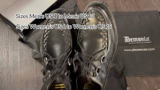 Detailed Unboxing Demonia CREEPER402 Black Leather Shoes [upl. by Poock]