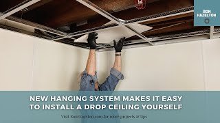 New Hanging System Makes it Easy To Install a Drop Ceiling Yourself [upl. by Ulric]