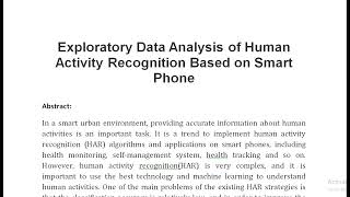 Exploratory Data Analysis of Human Activity Recognition Based on Smart Phone [upl. by Ninehc]