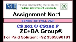 CS201 CS201P Assignment 1 Solution Fall 2024 By ZEBA Group  CS201 CS201P Assignment 1 Fall 2024 [upl. by Iniretake706]