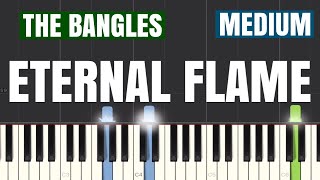 The Bangles  Eternal Flame Piano Tutorial  Medium [upl. by Enylrac498]