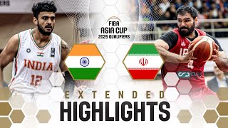 India 🇮🇳 vs Iran 🇮🇷  Extended Highlights  FIBA Asia Cup 2025 Qualifiers [upl. by Atilam]