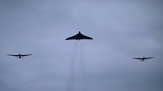 Avro Vulcan Bomber amp Double Avro Lancaster Bombers  The Three Sisters [upl. by Ahsam338]