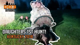 MY DAUGHTERS 1ST TURKEY HUNT 60 YARD SHOT ON A KENTUCKY LONGBEARD [upl. by Dinsmore]