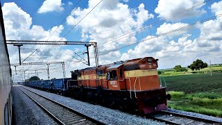 Ballast Hopper Train With GTL WDM3D Loco at Marichethal [upl. by Ariahs]