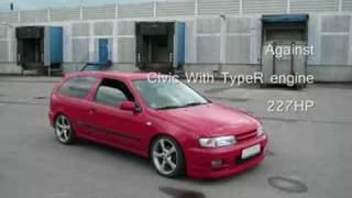 Nissan Almera GTI Vs Civic Type R [upl. by Ahsiekin]