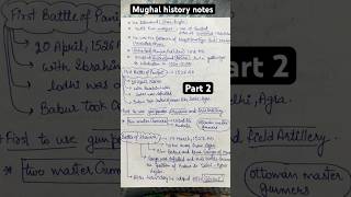 Mughal history notes part 2 mughal upscsscshortstrending viralshort motivation [upl. by Tertius]