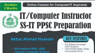 PPSC Lecturer  Subject Specialist Computer ScienceIT Preparation  ITComputer Science Instructor [upl. by Ileak]