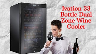 Ivation 33 Bottle Dual Zone Wine Cooler Refrigerator wLock REVIEW [upl. by Amy]