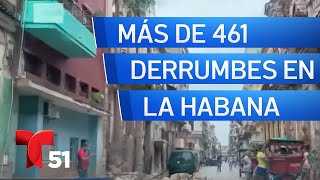 Autoridades cubanas reportan más de 461 derrumbes en La Habana tras el huracán Rafael [upl. by Eelloh]