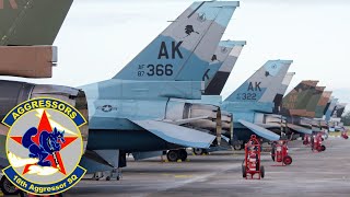 US Air Force Alaska Powerful F16 Fighting Falcon fighters from the Aggressor squadron [upl. by Llessur]