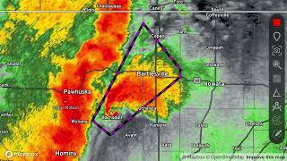 TORNADO EMERGENCY for Barnsdall Oklahoma EAS  May 6 2024 [upl. by Ajak632]