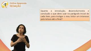 Redação  Parágrafo Inicial da Introdução Desenvolvimento e Conclusão [upl. by Costa]