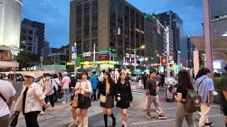 Nightlife in Taipei  Saturday Stroll in Zhongshan District [upl. by Karola208]