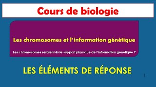 Les chromosomes seraient ils le support physique de l’information génétique Les éléments de réponse [upl. by Mab67]