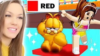 Garfield The CAT Was in My COLOR BLOCK GAME Roblox [upl. by Esimehc370]