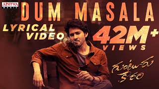 Dum Masala Lyrical Song  Guntur Kaaram Songs  Mahesh Babu  Trivikram  Thaman S S Radha Krishna [upl. by Ococ415]