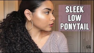 Sleek Low Ponytail on Curly Hair [upl. by Ellehcrad]